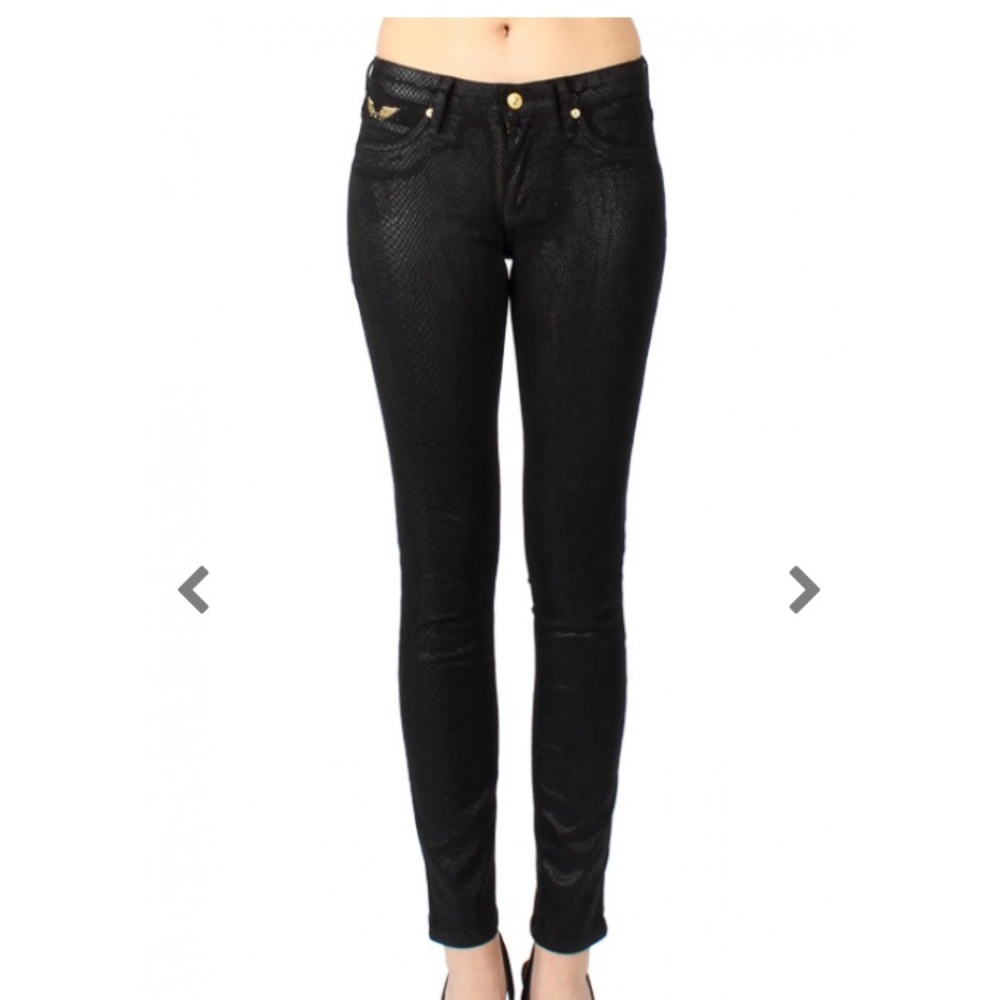 Robins jeans snake print black jeans sz. 27